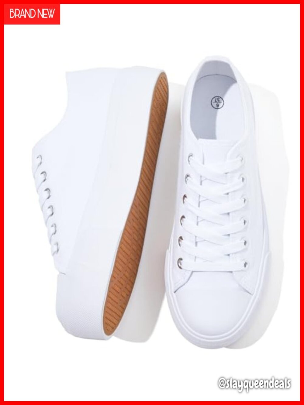 Platform Sneakers Women Breathable Canvas Lace-Up Walking Shoes